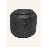 Cıno Depolama Sepeti 8 L, Rattan, Kapaklı, 24 cm Yükseklik, 33 cm Çap - 24 x 33 - Siyah