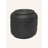Cıno Depolama Sepeti 8 L, Rattan, Kapaklı, 24 cm Yükseklik, 33 cm Çap - 35 x 26 cm - Siyah