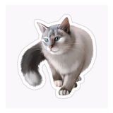 Cins Kedi İran Kedisi Araba Oto Sticker Etiket Renkli V2