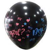 Cinsiyet Balonu 18 Siyah Baskılı Girl ? Boy D.ü 200