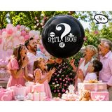 Cinsiyet Belirleme Konfetili Pembe Balon 36 Inç Baby Shower Parti Süsü