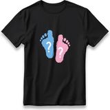 Cinsiyet Belirleme Partisi T-Shirt Baby Shower Baskılı Anne Baba Tişört Unisex %100 Pamuklu - Siyah