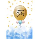 Cinsiyet Partisi Balon Seti Krom Gold Balon Mavi Konfeti 18 İnç