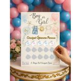 Cinsiyet Partisi Kazı Kazan Kartı 02 Mavi Erkek Bebek Bekleyenler İçin Kazıma Kartonu