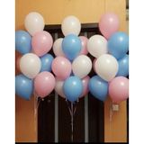 Cinsiyet Partisi Pastel Balon Seti 25 Adet Pembe Mavi Beyaz