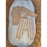Ciobaby Erkek Bebek Takımı Smile Yazı Baskılı - Bej - 12 Ay