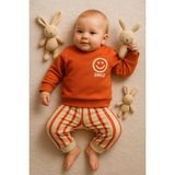 Ciobaby Erkek Bebek Takımı Smile Yazı Baskılı - Turuncu - 18 Ay