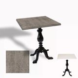 Çipa 1001 Döküm Ayak Kare Masa 60X60 Cm - (Werzalit, Wermodin Ve Allzalit Tabla) - Kahve Oxid
