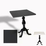 Çipa 1001 Döküm Ayak Kare Masa 60X60 Cm - (Werzalit, Wermodin Ve Allzalit Tabla) - Siyah