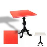Çipa 1001 Döküm Ayak Kare Masa 70X70 Cm - (Werzalit, Wermodin Ve Allzalit Tabla) - Kırmızı