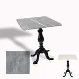 Çipa 1001 Döküm Ayak Kare Masa 70X70 Cm - (Werzalit, Wermodin Ve Allzalit Tabla) - Light Temperado