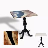 Çipa 1001 Döküm Ayak Kare Masa 80X80 Cm - (Werzalit, Wermodin Ve Allzalit Tabla) - Epoxy