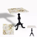 Çipa 1001 Döküm Ayak Kare Masa 80X80 Cm - (Werzalit, Wermodin Ve Allzalit Tabla) - Gold
