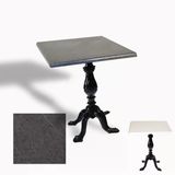 Çipa 1001 Döküm Ayak Kare Masa 80X80 Cm - (Werzalit, Wermodin Ve Allzalit Tabla) - Grey Marble
