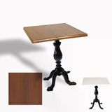Çipa 1001 Döküm Ayak Kare Masa 80X80 Cm - (Werzalit, Wermodin Ve Allzalit Tabla) - Koyu Ahşap