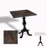 Çipa 1001 Döküm Ayak Kare Masa 80X80 Cm - (Werzalit, Wermodin Ve Allzalit Tabla) - Metalic Oxid 3