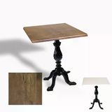 Çipa 1001 Döküm Ayak Kare Masa 80X80 Cm - (Werzalit, Wermodin Ve Allzalit Tabla) - Rustic Dark