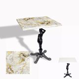 Çipa 1003 Döküm Ayak Kare Masa 70X70 Cm - (Werzalit, Wermodin Ve Allzalit Tabla) - Gold