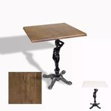 Çipa 1003 Döküm Ayak Kare Masa 80X80 Cm - (Werzalit, Wermodin Ve Allzalit Tabla) - Rustic Dark