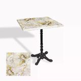 Çipa 1004 Döküm Ayak Kare Masa 70X70 Cm - (Werzalit, Wermodin Ve Allzalit Tabla) - Gold