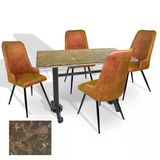 Çipa - Çırağan Mutfak Masa Takımı - 70X120 (Werzalit, Wermodin Ve Allzalit Tabla) - (Rustic Dark - Kiremit)