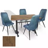 Çipa - Çırağan Mutfak Masa Takımı - 70X120 (Werzalit, Wermodin Ve Allzalit Tabla) - (Rustic Dark - Mavi)