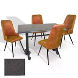 Çipa - Çırağan Mutfak Masa Takımı - 80X120 (Werzalit, Wermodin Ve Allzalit Tabla) - (Grey Marble - Kiremit)