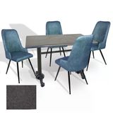 Çipa - Çırağan Mutfak Masa Takımı - 80X120 (Werzalit, Wermodin Ve Allzalit Tabla) - (Grey Marble - Mavi)