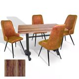 Çipa - Çırağan Mutfak Masa Takımı - 80X120 (Werzalit, Wermodin Ve Allzalit Tabla) - (Indiana Wood - Kiremit)