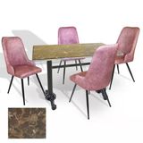 Çipa - Çırağan Mutfak Masa Takımı - 80X120 (Werzalit, Wermodin Ve Allzalit Tabla) - (Karacabey Mermer - Pembe)