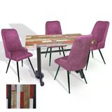 Çipa - Çırağan Mutfak Masa Takımı - 80X120 (Werzalit, Wermodin Ve Allzalit Tabla) - (Red Wood - Mor)