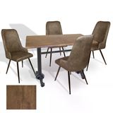 Çipa - Çırağan Mutfak Masa Takımı - 80X120 (Werzalit, Wermodin Ve Allzalit Tabla) - (Rustic Dark - Kahve)
