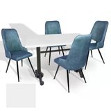 Çipa - Çırağan Mutfak Masa Takımı - 80X140 (Werzalit, Wermodin Ve Allzalit Tabla) - (Beyaz - Mavi)
