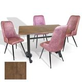 Çipa - Çırağan Mutfak Masa Takımı - 80X140 (Werzalit, Wermodin Ve Allzalit Tabla) - (Rustic Dark - Pembe)