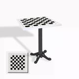 Çipa Döküm Ayak Kare Masa 70X70 Cm - (Werzalit, Wermodin Ve Allzalit Tabla) - Satranç Beyaz