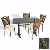Çipa Döküm Ayak - Papelli Sandalye Mutfak Masa Takımı (Werzalit, Wermodin Ve Allzalit Tabla) - Teramo - Krem - 80X120