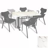 Çipa Döküm Ayak - Play Polipropilen Masa Takımı - 80X120 (Werzalit, Wermodin Veya Allzalit Tabla) - Afyon Mermer-Antrasit
