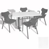 Çipa Döküm Ayak - Play Polipropilen Masa Takımı - 80X120 (Werzalit, Wermodin Veya Allzalit Tabla) - Beyaz-Antrasit