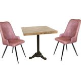 Çipa Laminat Kare - Çırağan 2'li - Pembe Masa Takımı