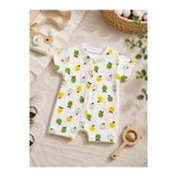 CipilBaby Cipil Baby Unisex Bebek Meyve Desenli %100 Pamuk Kısa Kollu Çıtçıtlı Tulum