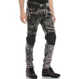Cipo & Baxx CD568 Batik Yıkama Deri Detay Erkek Kot Pantolon - 31 - 32 - Siyah