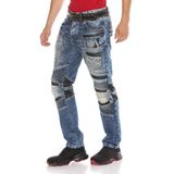 Cipo & Baxx CD637 Rapper Style Regular Fit Deri Detay Yama Kot Pantolon - 42 / 32 - Mavi