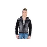 Cipo & Baxx Cipo&Baxx CJ155 Kolları Penye Kapşonlu Siyah Erkek Kot Ceket - M
