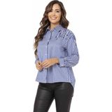 Cipo & Baxx Cipo&Baxx WH122 Mavi Çizgili Oversize Bayan Gömlek