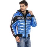 Cipo & Baxx CJ270 Parlak Mavi Şişme Mont - XL - Saks