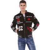 Cipo & Baxx CJ274 Nakışlı Kaşe Siyah Kolej Mont - XL