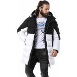 Cipo & Baxx CM206 Siyah Beyaz Uzun Şişme Mont