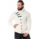 Cipo & Baxx CP265 Kürk Yaka Erkek Ekru Hırka - XL