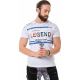 Cipo & Baxx CT715 Taşlı Desenli Beyaz Tişört - M