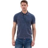 Cipo & Baxx Erkek Polo Yaka Tişört Vintage Yıkamalı Regular Fit CT852 - Blue - 2XL